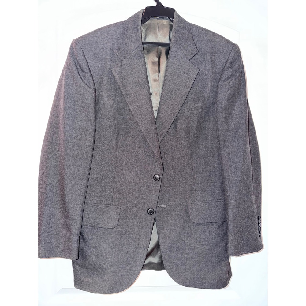 Stafford Men's‎ Charcoal Wool Blend Suit Jacket 36S Pleated/Cuffed Pants 32X26